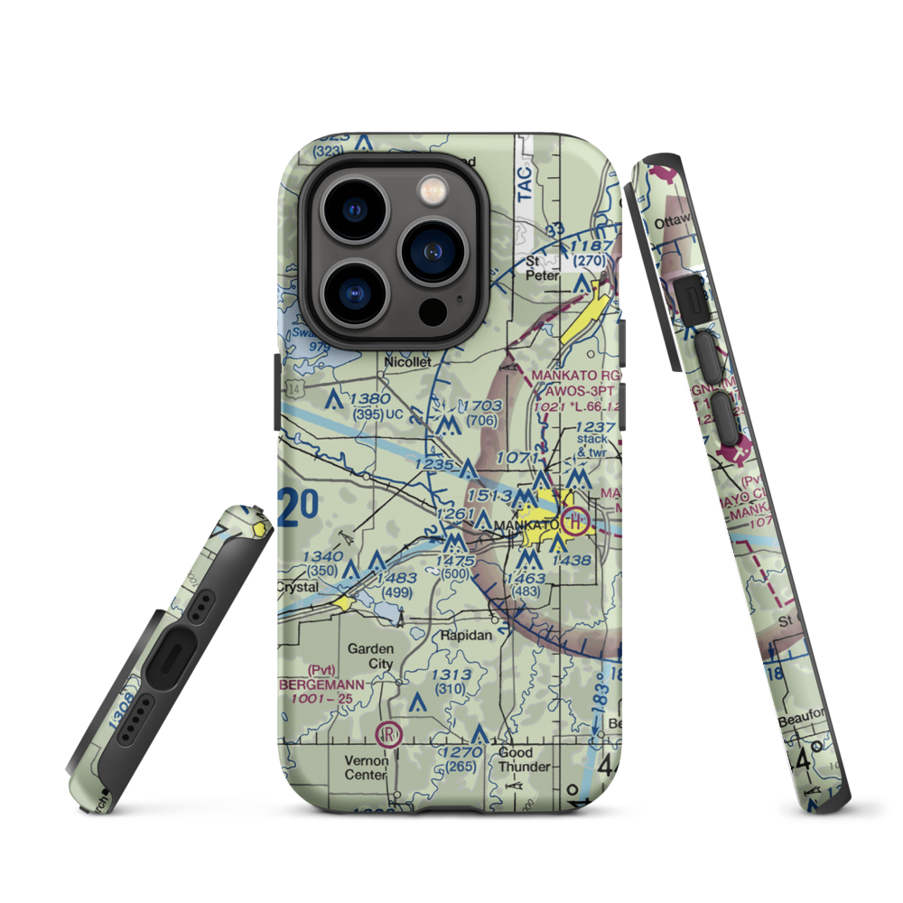 Budde Airport (5MN1) VFR Sectional  Tough iPhone Case iPhone 14 Pro model shown