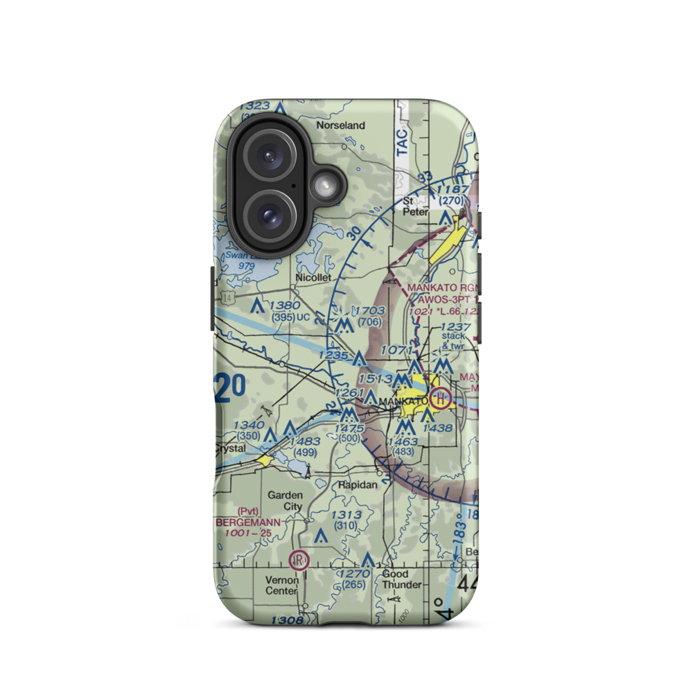 Budde Airport (5MN1) VFR Sectional  Tough iPhone Case iPhone 16 model shown