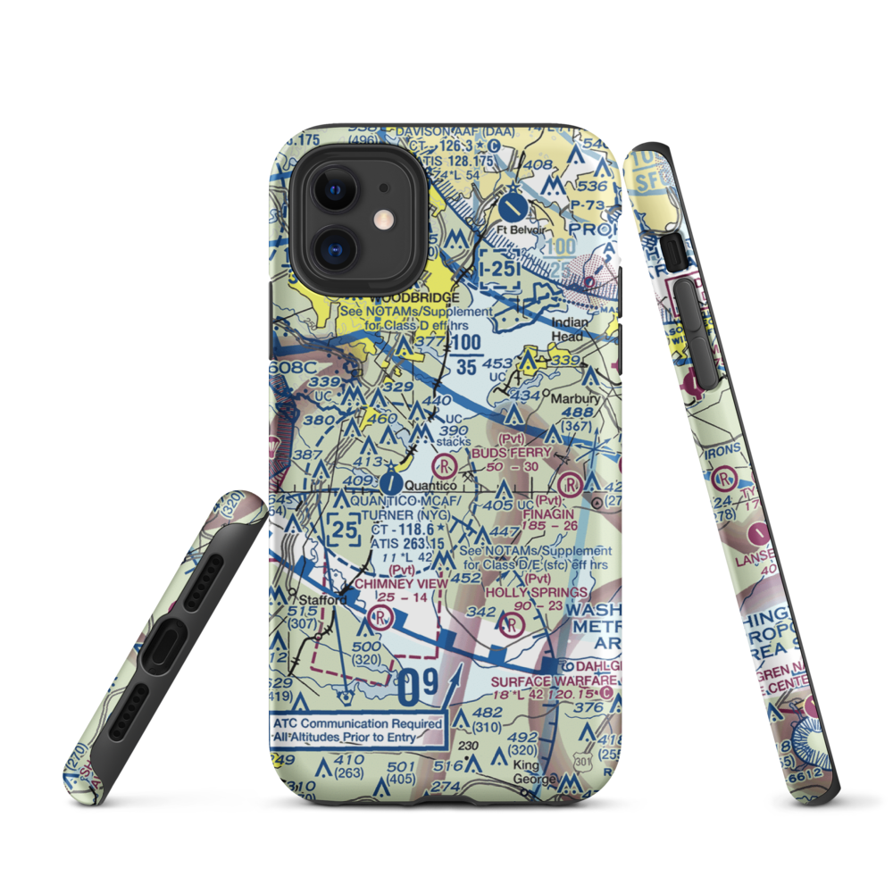 Buds Ferry Airport (MD39) VFR Sectional  Tough iPhone Case iPhone 11 model shown