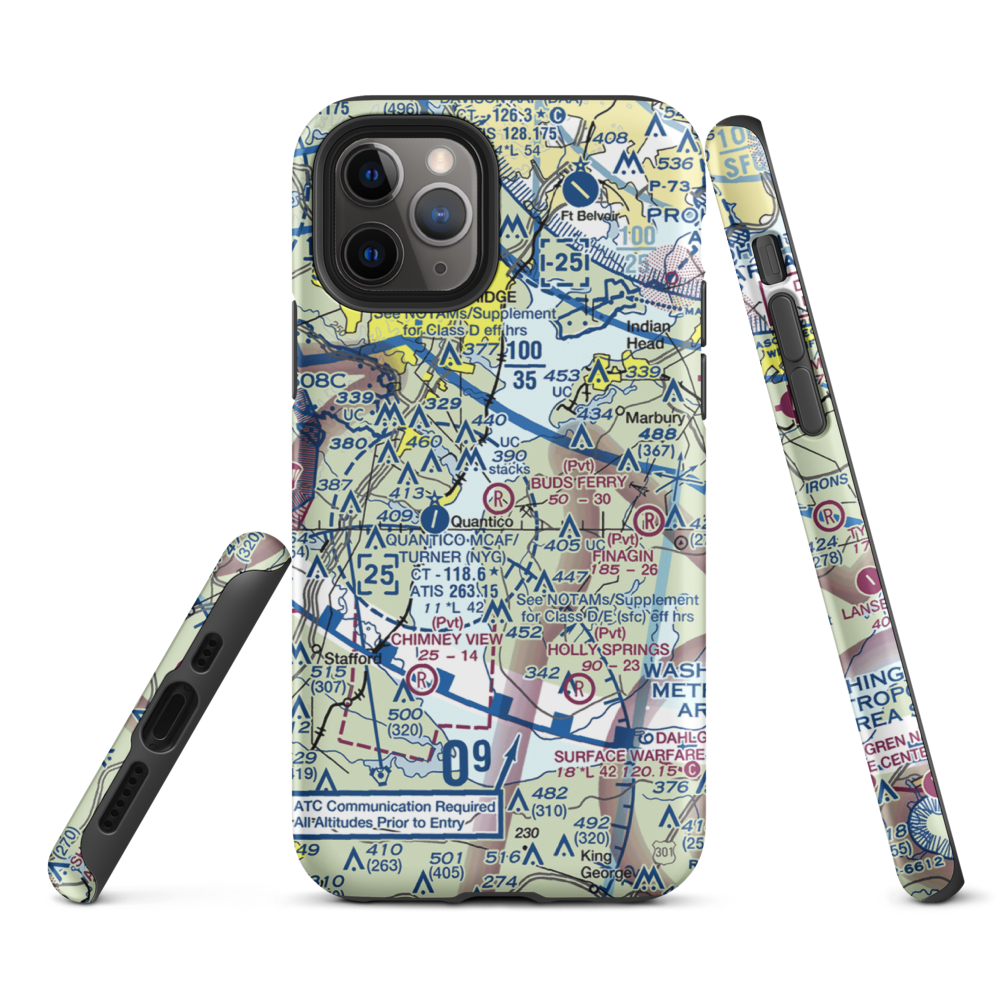Buds Ferry Airport (MD39) VFR Sectional  Tough iPhone Case iPhone 11 Pro model shown