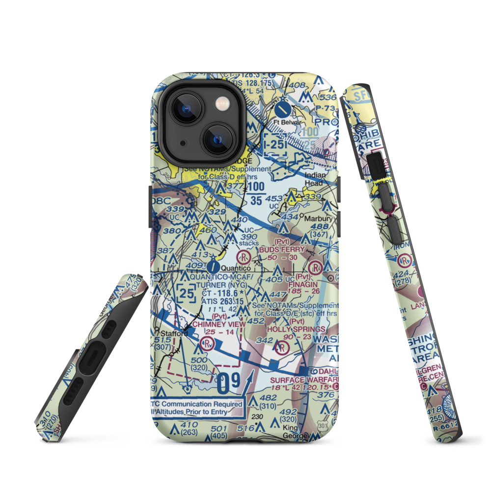 Buds Ferry Airport (MD39) VFR Sectional  Tough iPhone Case iPhone 14 model shown