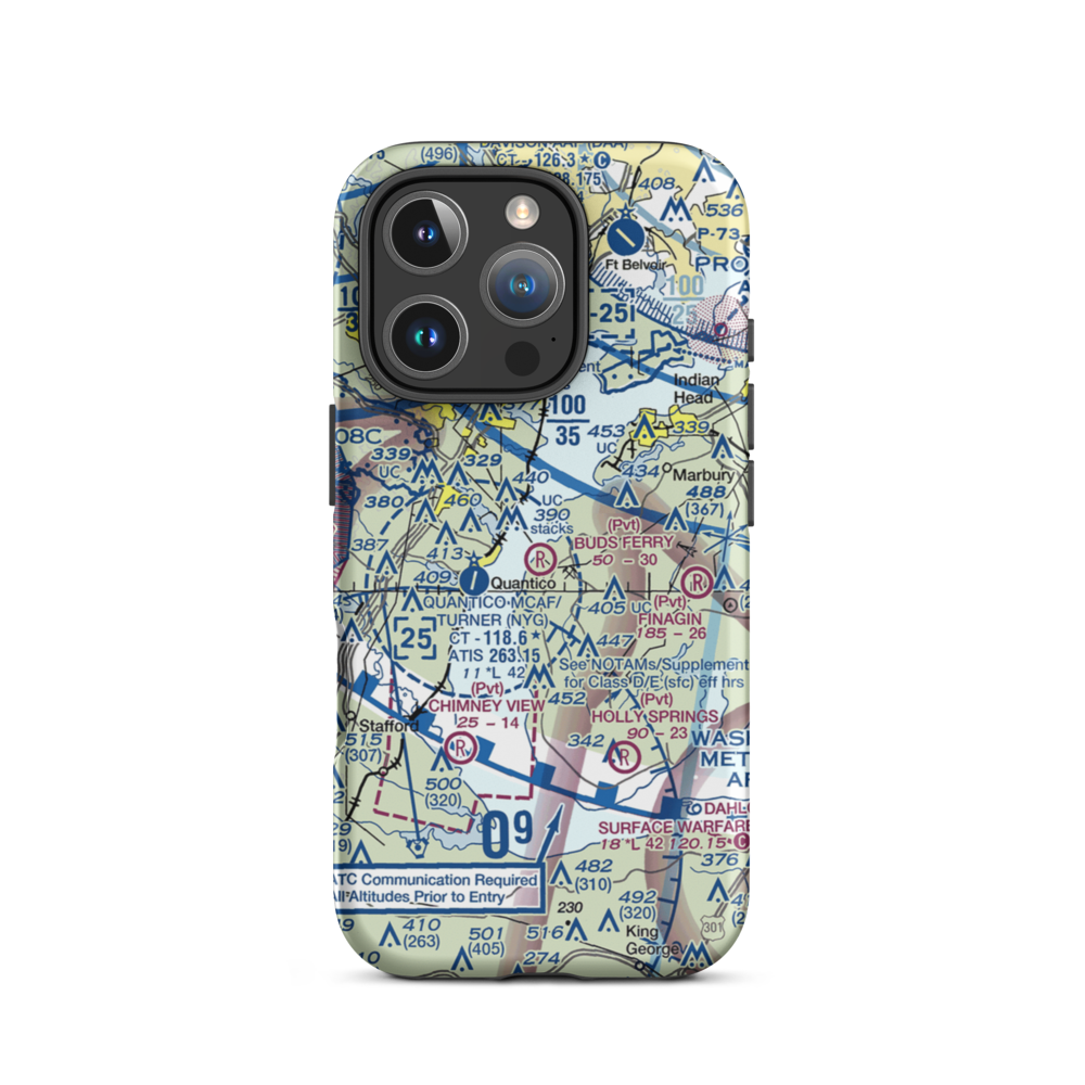 Buds Ferry Airport (MD39) VFR Sectional  Tough iPhone Case iPhone 16 Pro model shown