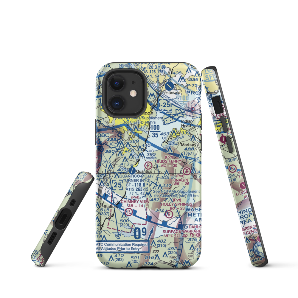 Buds Ferry Airport (MD39) VFR Sectional  Tough iPhone Case iPhone 12 mini model shown