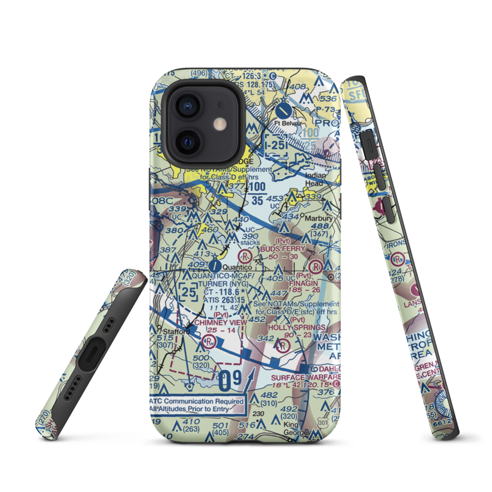 Buds Ferry Airport (MD39) VFR Sectional  Tough iPhone Case iPhone 12 model shown