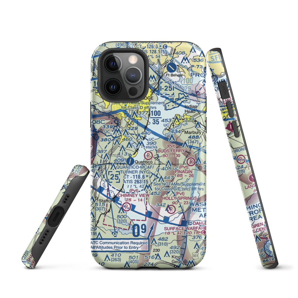 Buds Ferry Airport (MD39) VFR Sectional  Tough iPhone Case iPhone 12 Pro model shown