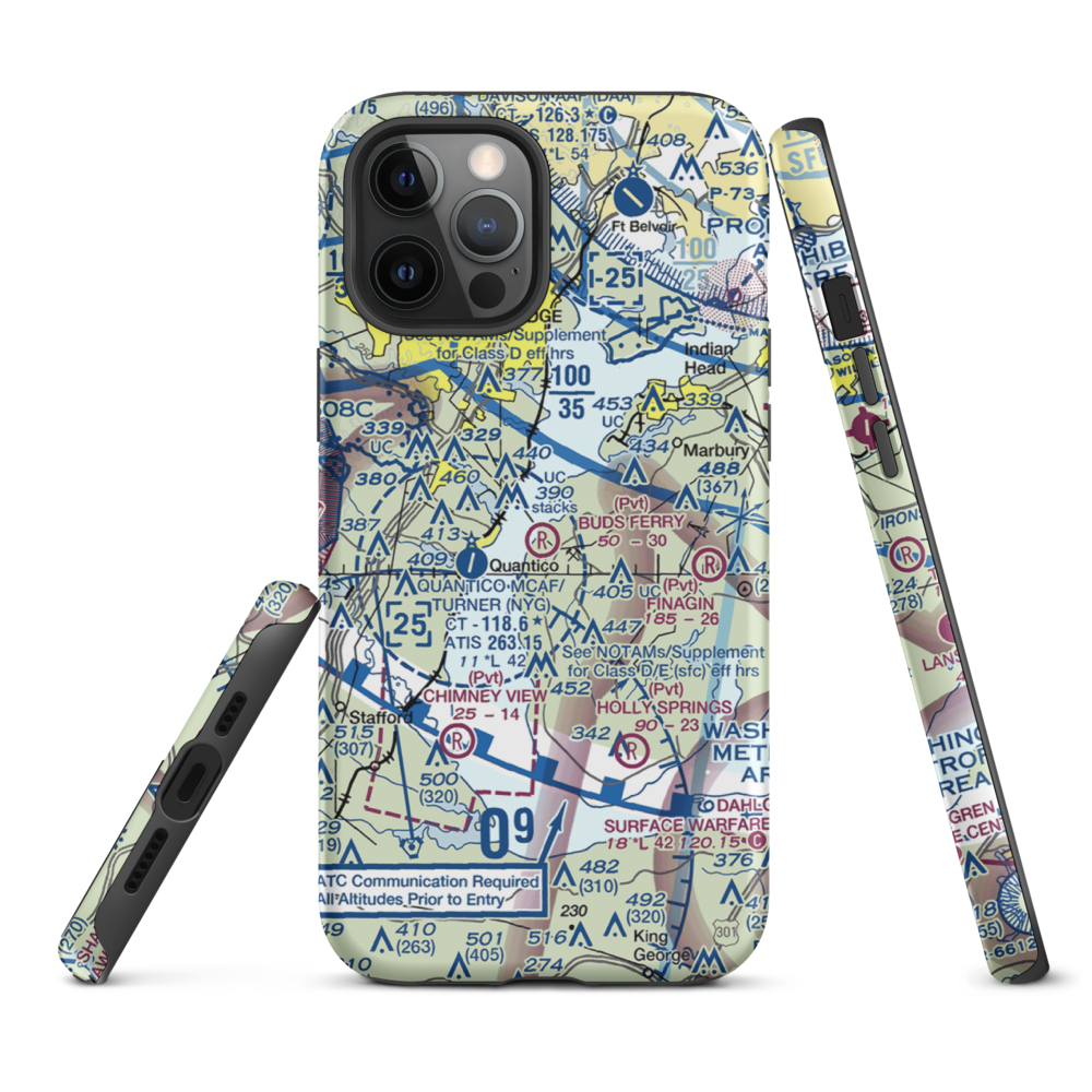 Buds Ferry Airport (MD39) VFR Sectional  Tough iPhone Case iPhone 12 Pro Max model shown