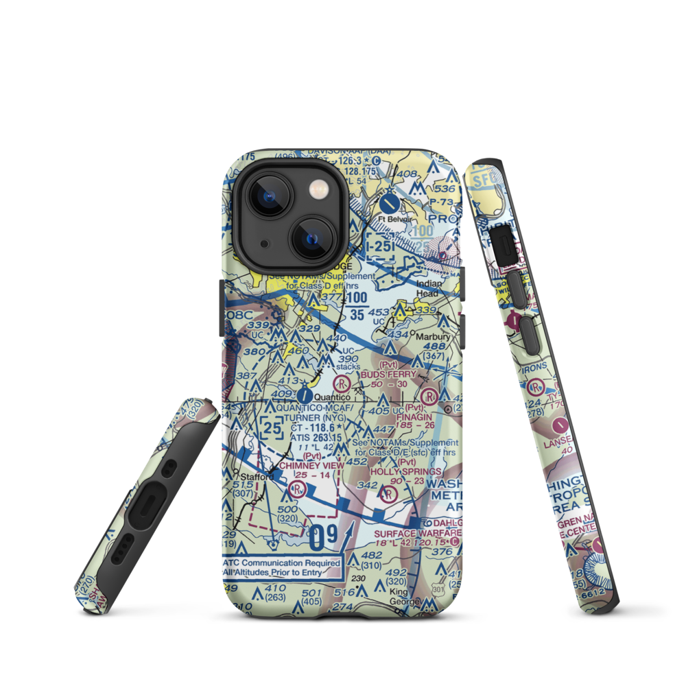 Buds Ferry Airport (MD39) VFR Sectional  Tough iPhone Case iPhone 13 mini model shown