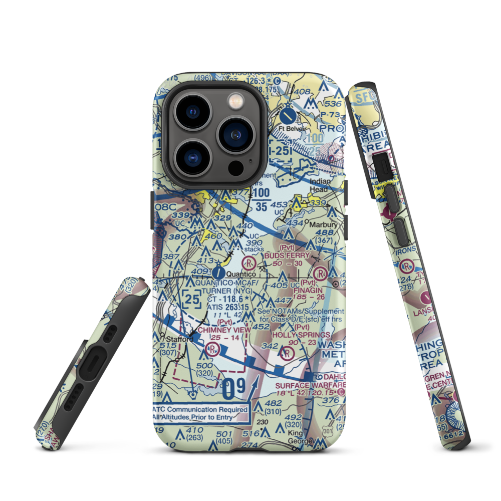 Buds Ferry Airport (MD39) VFR Sectional  Tough iPhone Case iPhone 13 Pro model shown