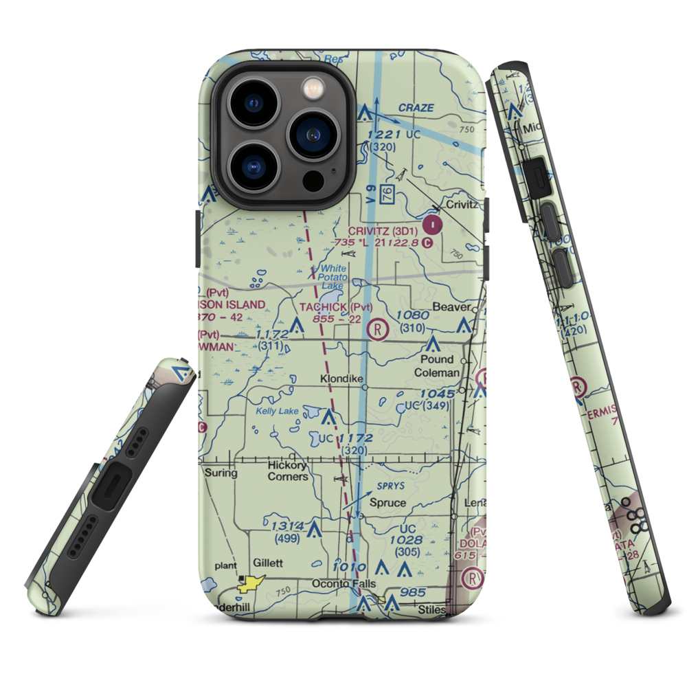 Buds Landing Airport (10WI) VFR Sectional  Tough iPhone Case iPhone 13 Pro Max model shown