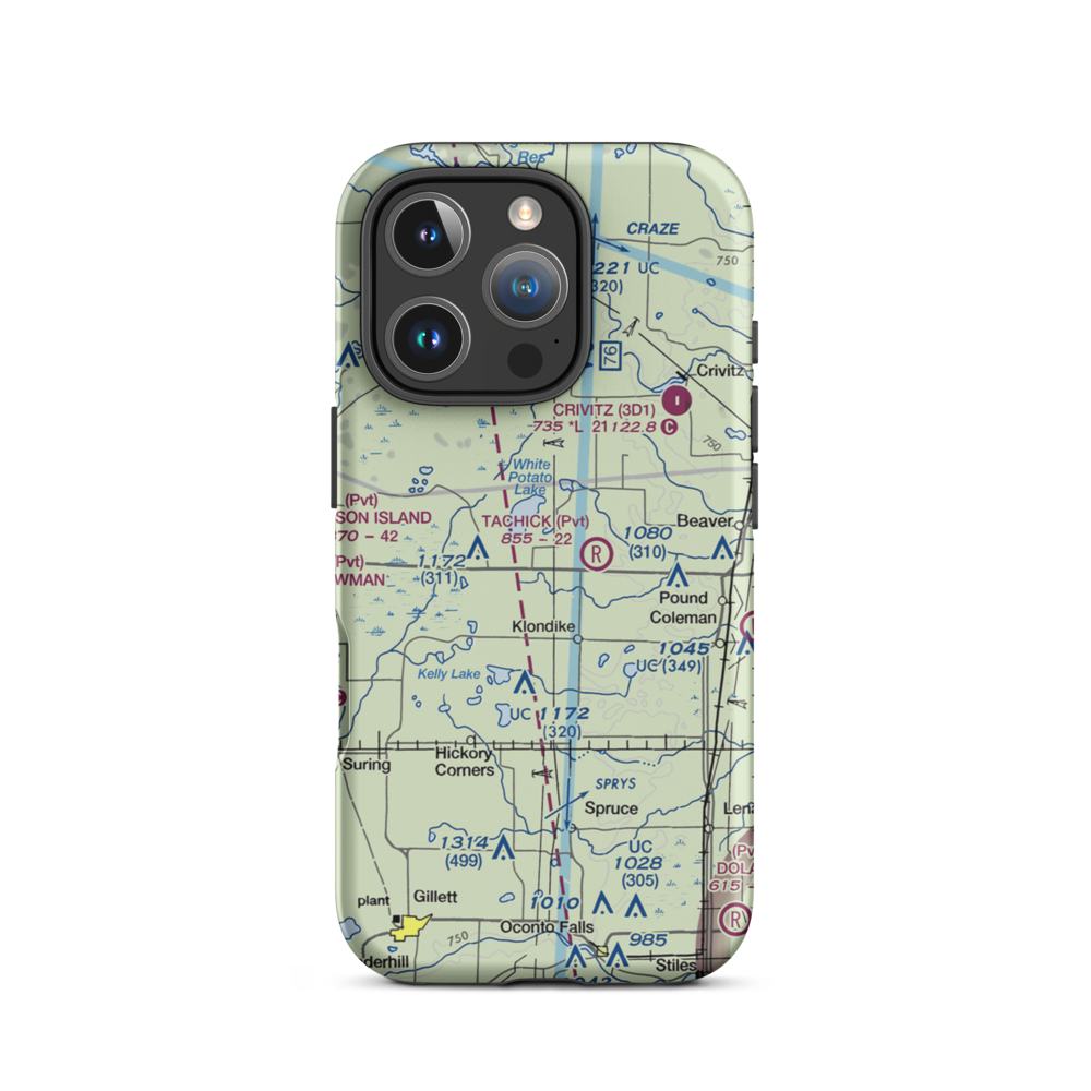 Buds Landing Airport (10WI) VFR Sectional  Tough iPhone Case iPhone 16 Pro model shown