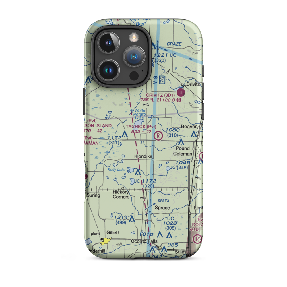 Buds Landing Airport (10WI) VFR Sectional  Tough iPhone Case iPhone 16 Pro Max model shown