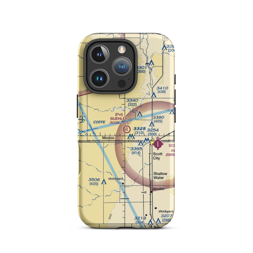 Buehler Airport (1KS8) VFR Sectional  Tough iPhone Case iPhone 16 Pro model shown