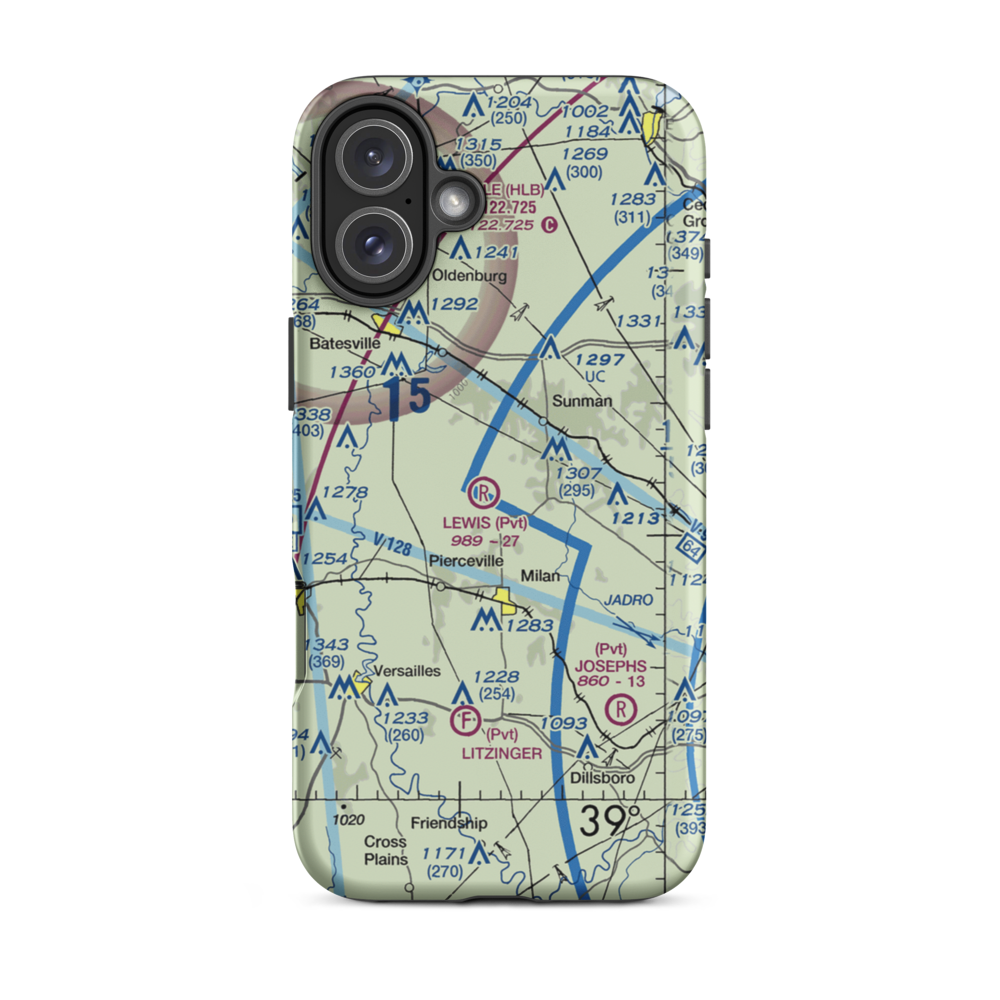 Buell Airport (II03) VFR Sectional  Tough iPhone Case iPhone 16 Plus model shown