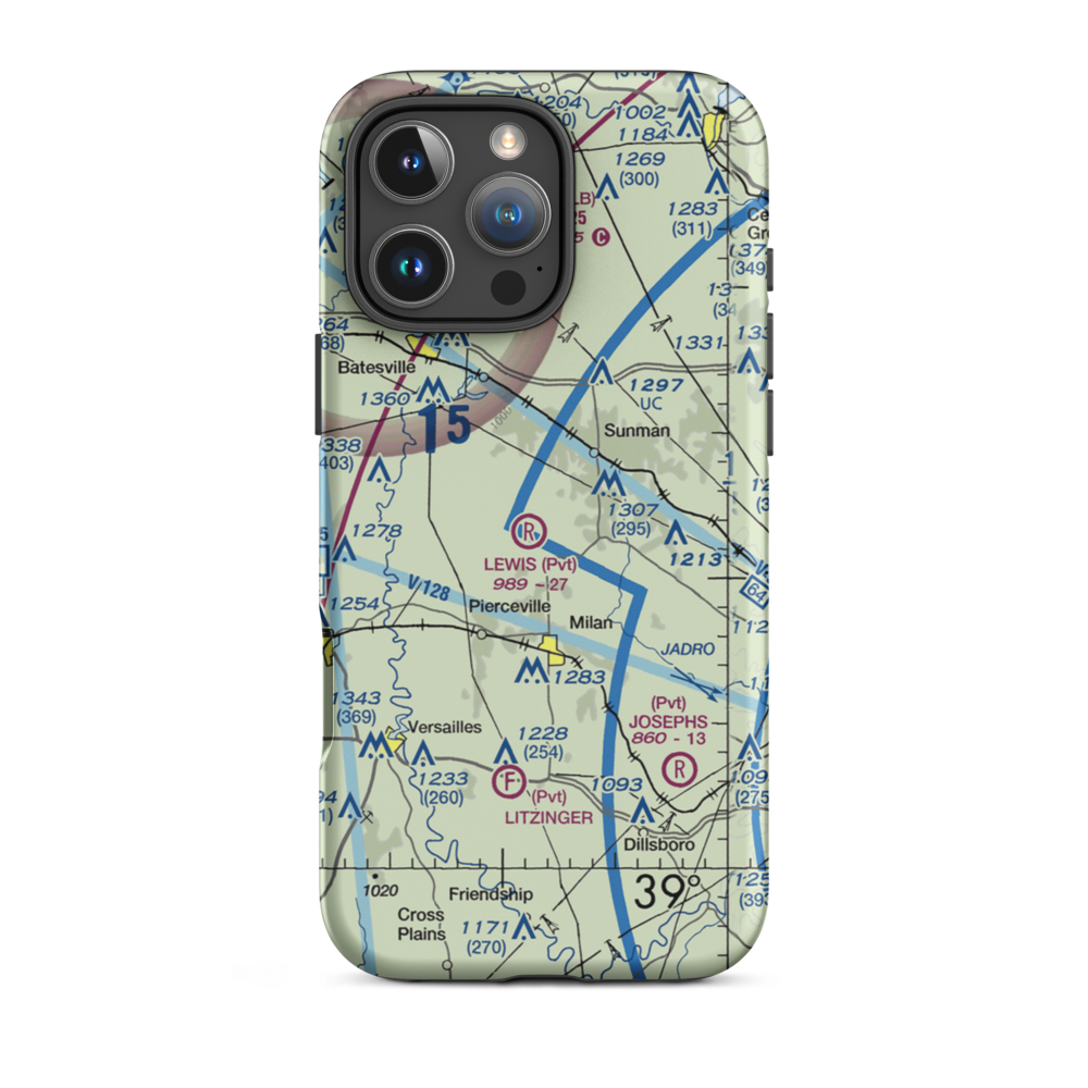 Buell Airport (II03) VFR Sectional  Tough iPhone Case iPhone 16 Pro Max model shown