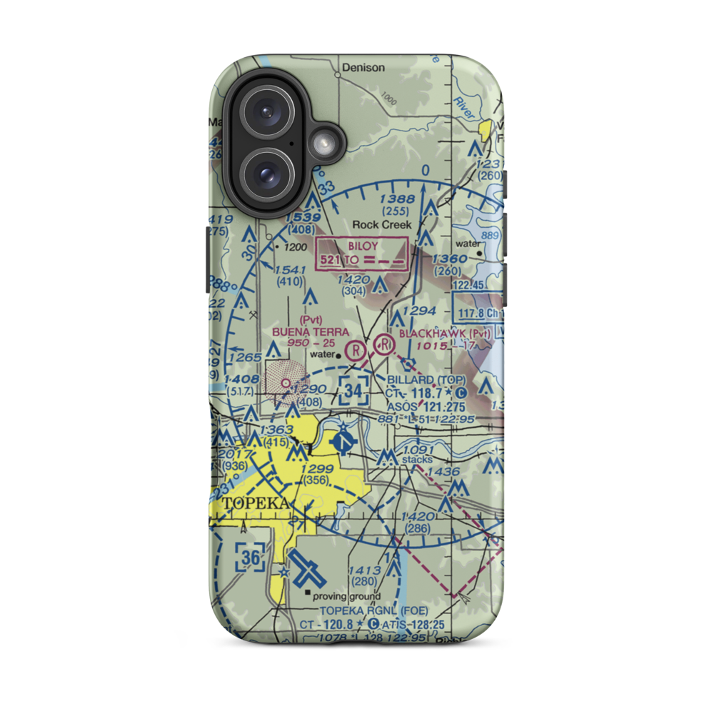 Buena Terra Airport (33KS) VFR Sectional  Tough iPhone Case iPhone 16 Plus model shown
