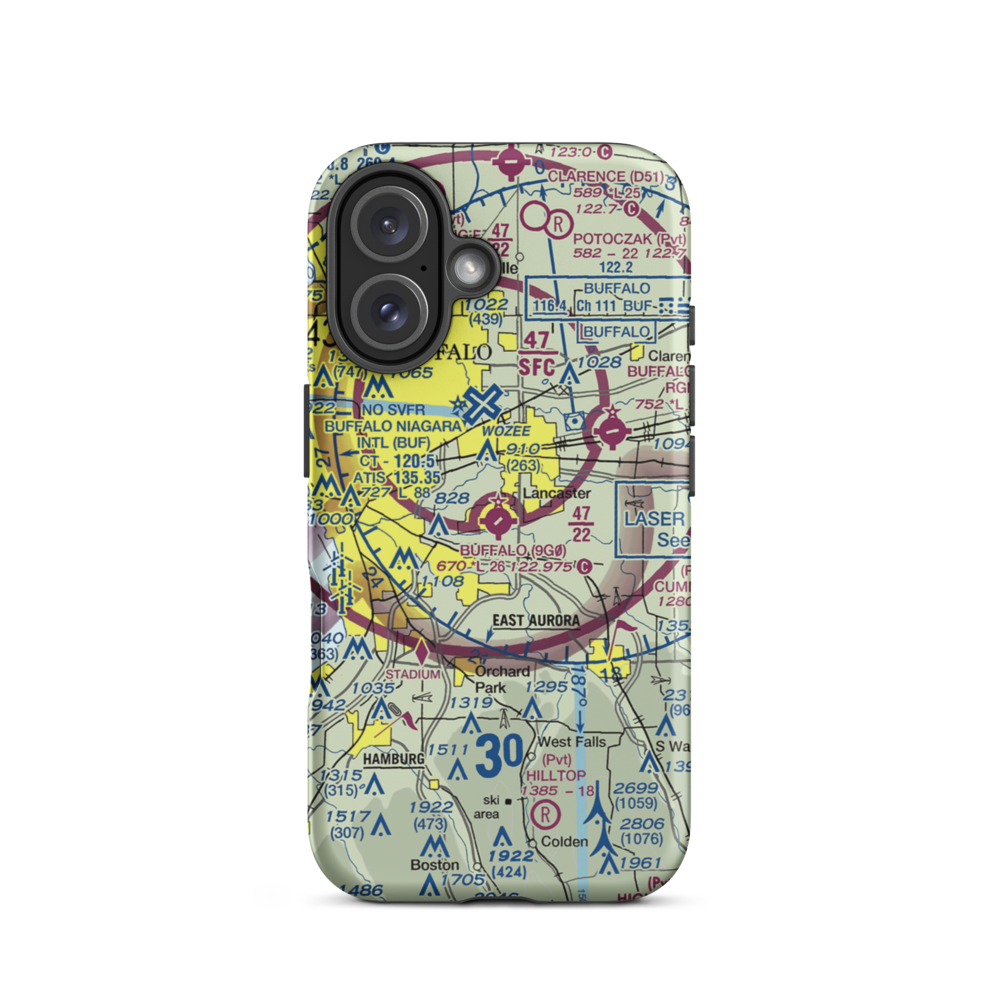 Buffalo Airfield (9G0) VFR Sectional  Tough iPhone Case iPhone 16 model shown