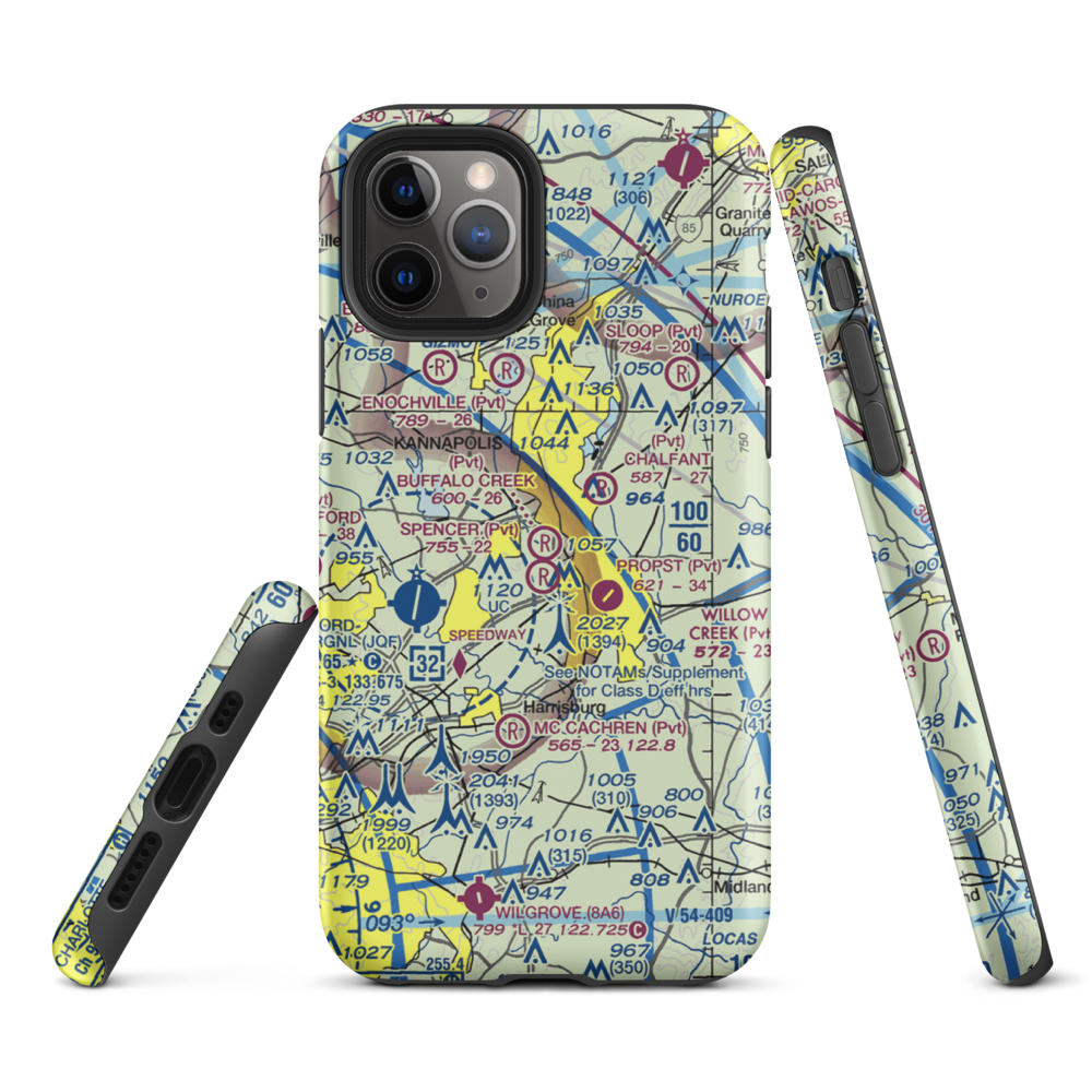 Buffalo Creek Airport (4NC8) VFR Sectional  Tough iPhone Case iPhone 11 Pro model shown