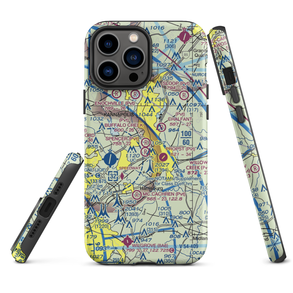 Buffalo Creek Airport (4NC8) VFR Sectional  Tough iPhone Case iPhone 13 Pro Max model shown
