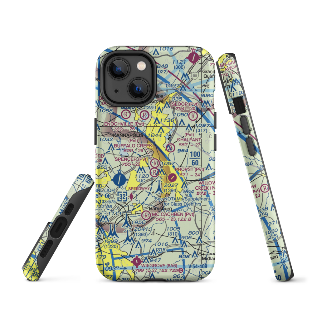 Buffalo Creek Airport (4NC8) VFR Sectional  Tough iPhone Case iPhone 14 model shown