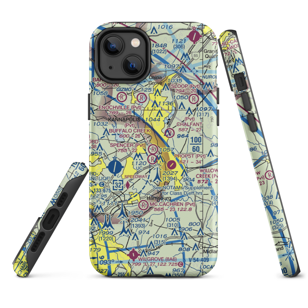 Buffalo Creek Airport (4NC8) VFR Sectional  Tough iPhone Case iPhone 14 Plus model shown