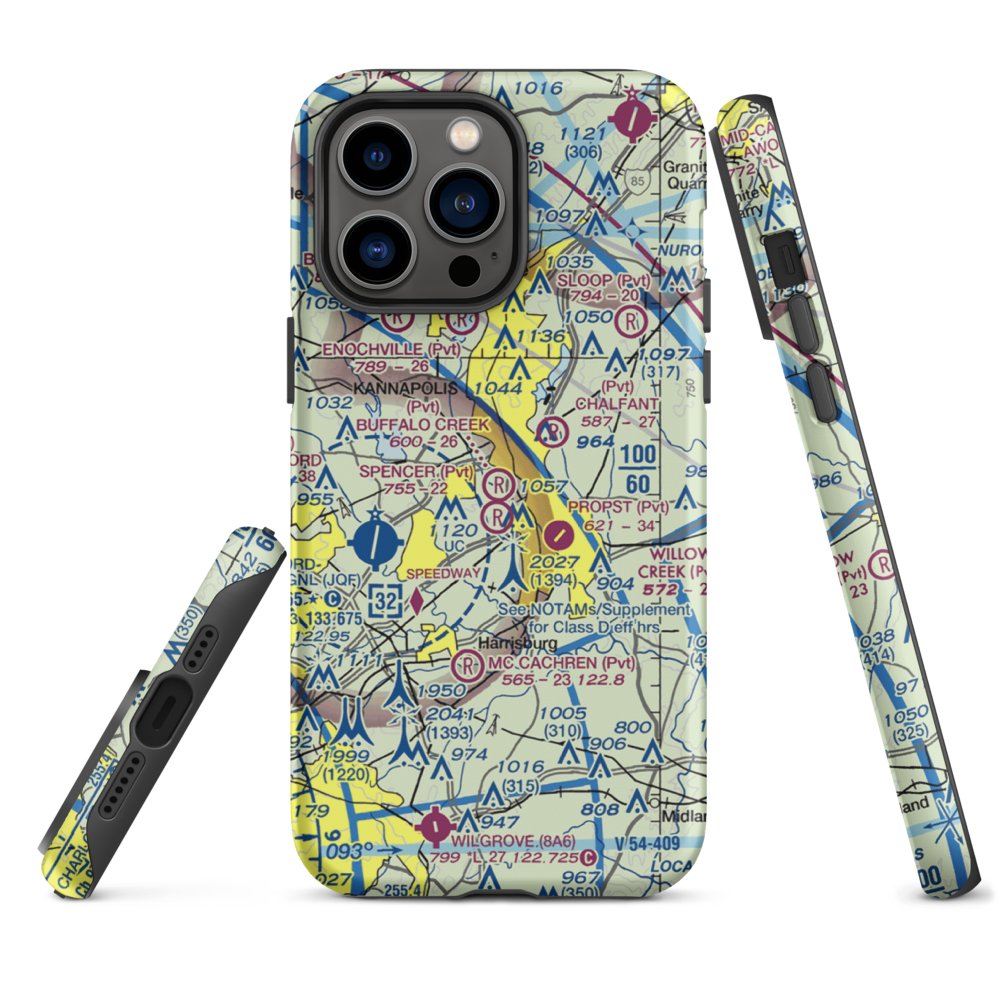 Buffalo Creek Airport (4NC8) VFR Sectional  Tough iPhone Case iPhone 14 Pro Max model shown