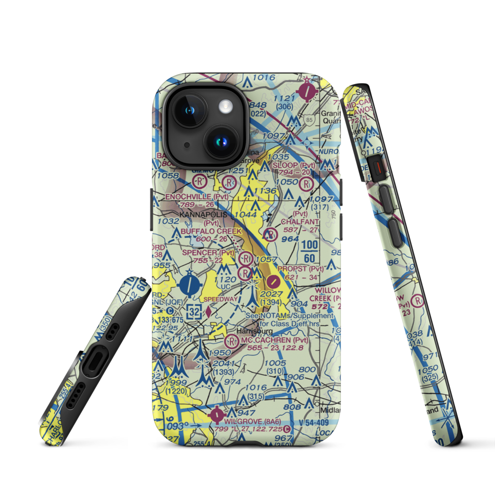 Buffalo Creek Airport (4NC8) VFR Sectional  Tough iPhone Case iPhone 15 model shown