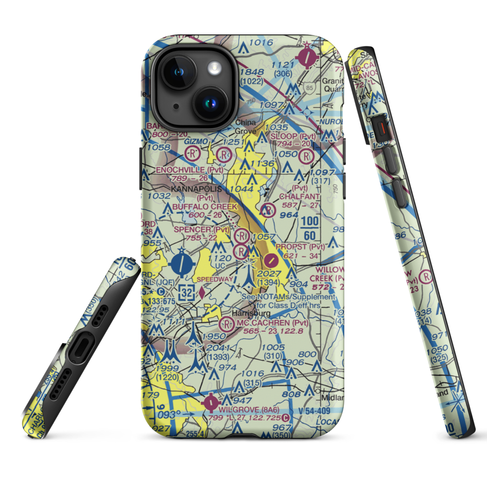 Buffalo Creek Airport (4NC8) VFR Sectional  Tough iPhone Case iPhone 15 Plus model shown