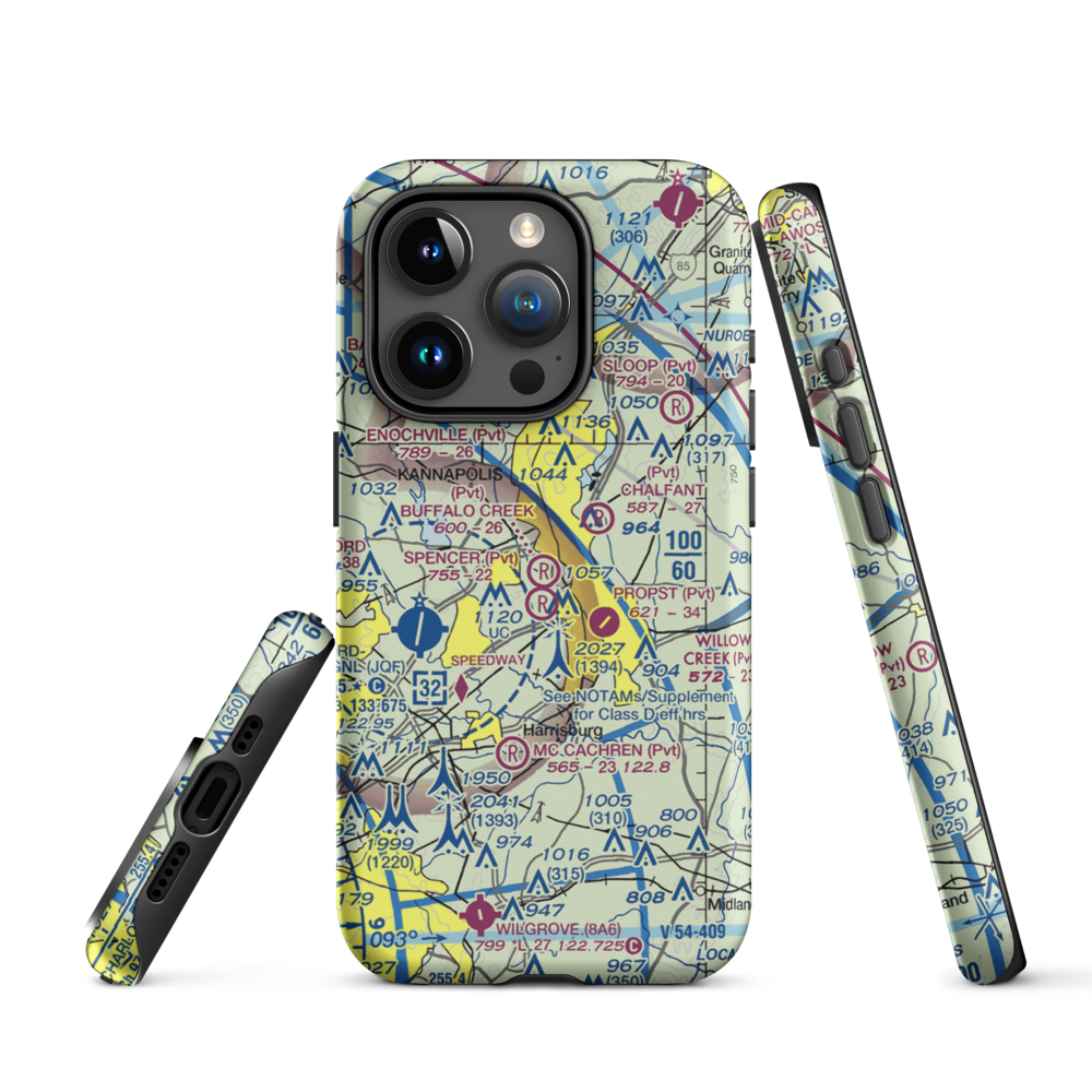 Buffalo Creek Airport (4NC8) VFR Sectional  Tough iPhone Case iPhone 15 Pro model shown