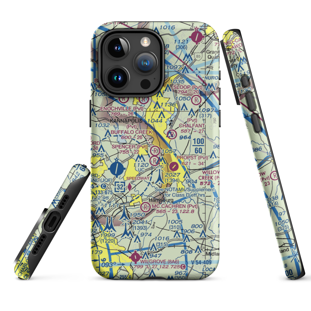 Buffalo Creek Airport (4NC8) VFR Sectional  Tough iPhone Case iPhone 15 Pro Max model shown