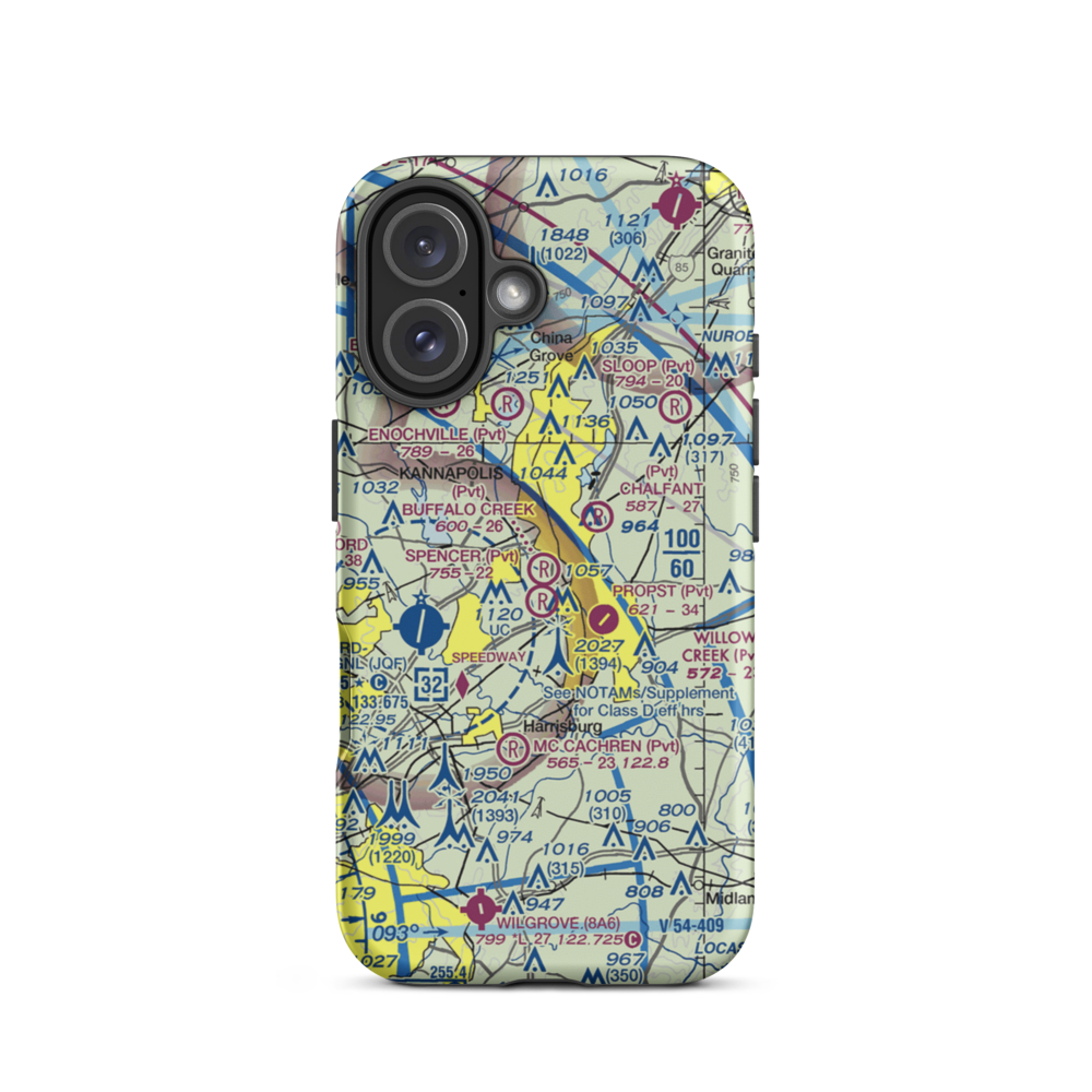 Buffalo Creek Airport (4NC8) VFR Sectional  Tough iPhone Case iPhone 16 model shown