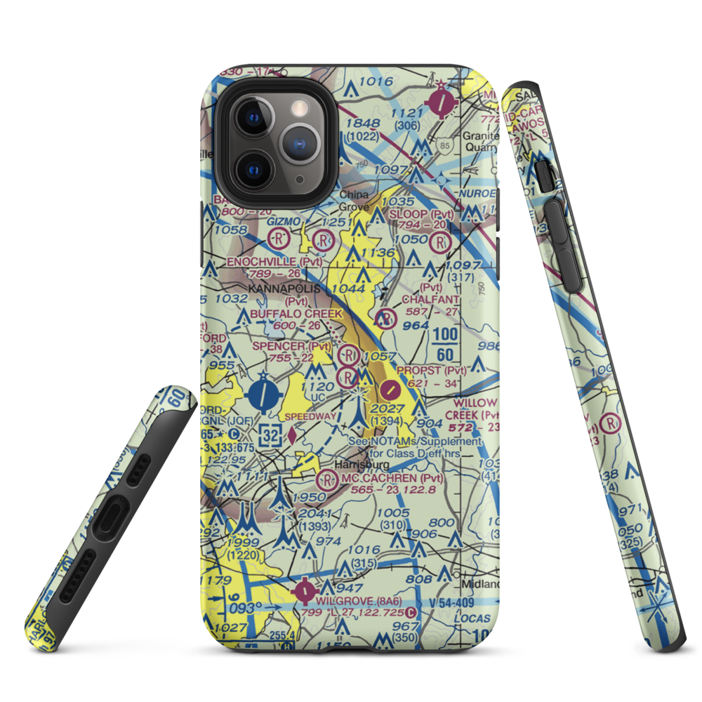 Buffalo Creek Airport (4NC8) VFR Sectional  Tough iPhone Case iPhone 11 Pro Max model shown