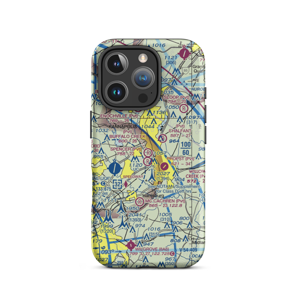 Buffalo Creek Airport (4NC8) VFR Sectional  Tough iPhone Case iPhone 16 Pro model shown
