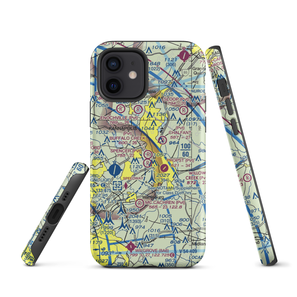 Buffalo Creek Airport (4NC8) VFR Sectional  Tough iPhone Case iPhone 12 model shown