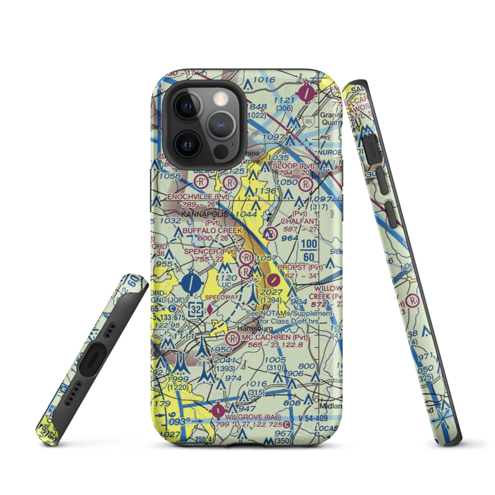 Buffalo Creek Airport (4NC8) VFR Sectional  Tough iPhone Case iPhone 12 Pro model shown