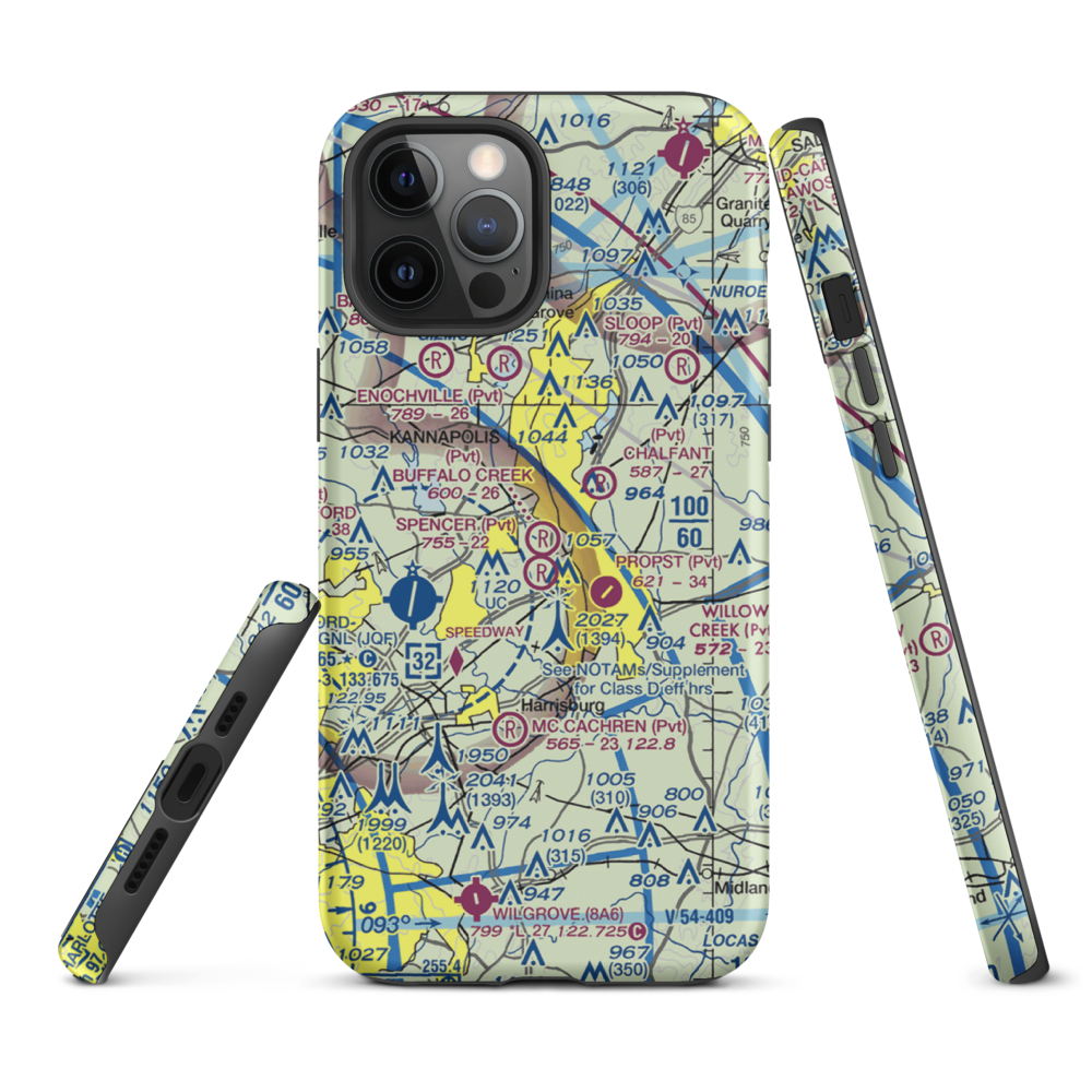 Buffalo Creek Airport (4NC8) VFR Sectional  Tough iPhone Case iPhone 12 Pro Max model shown