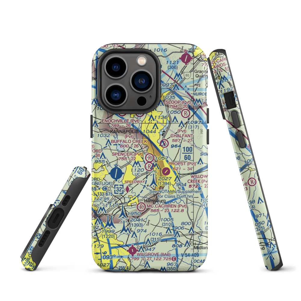 Buffalo Creek Airport (4NC8) VFR Sectional  Tough iPhone Case iPhone 13 Pro model shown