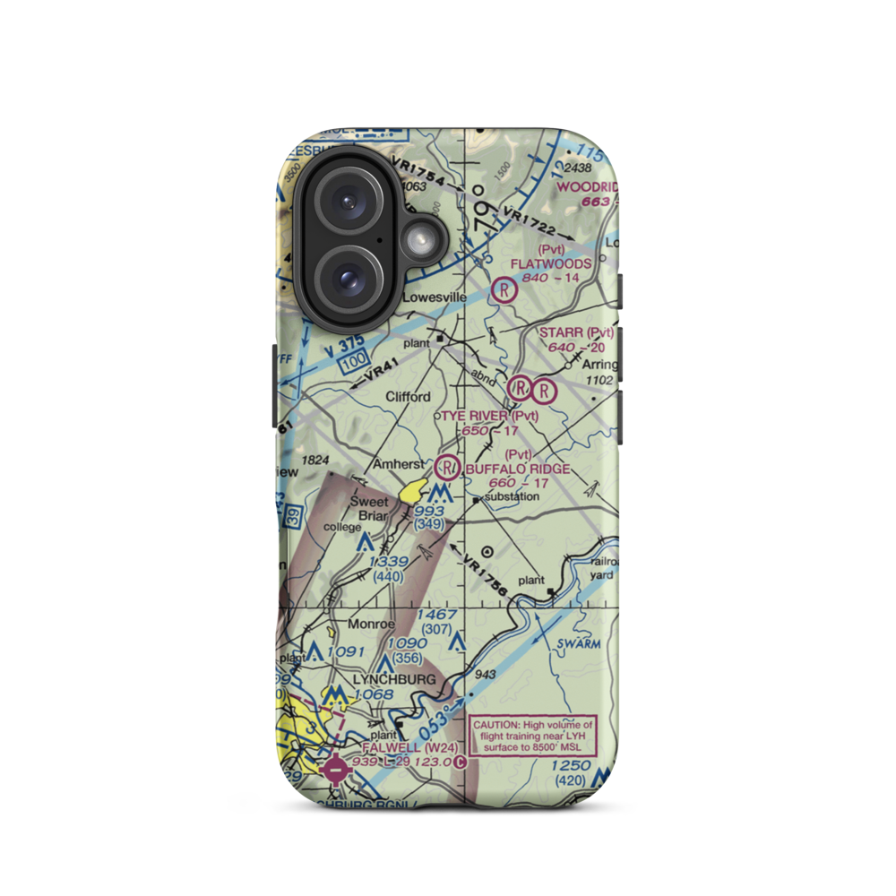 Buffalo Ridge Airport (8VG4) VFR Sectional  Tough iPhone Case iPhone 16 model shown