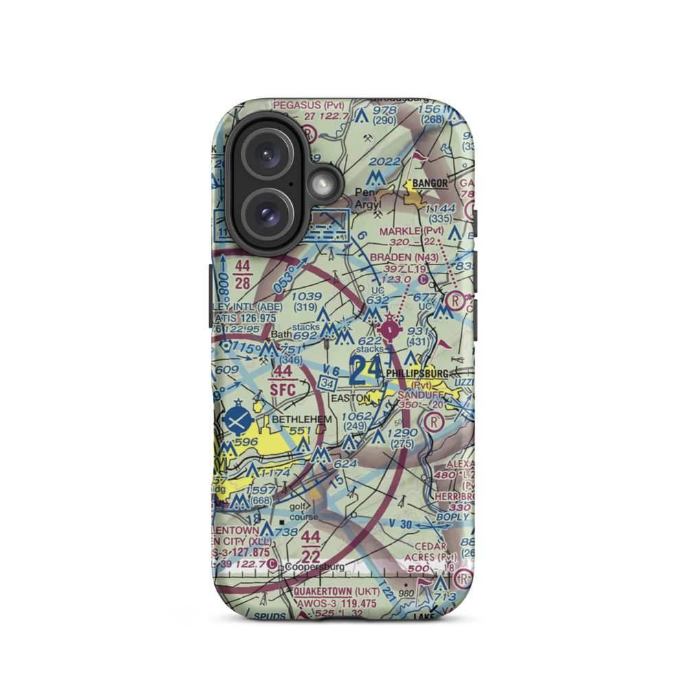 Bugs Airport (PA68) VFR Sectional  Tough iPhone Case iPhone 16 model shown