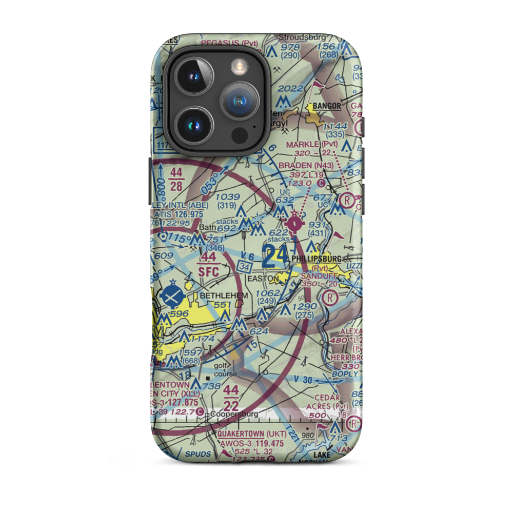 Bugs Airport (PA68) VFR Sectional  Tough iPhone Case iPhone 16 Pro Max model shown