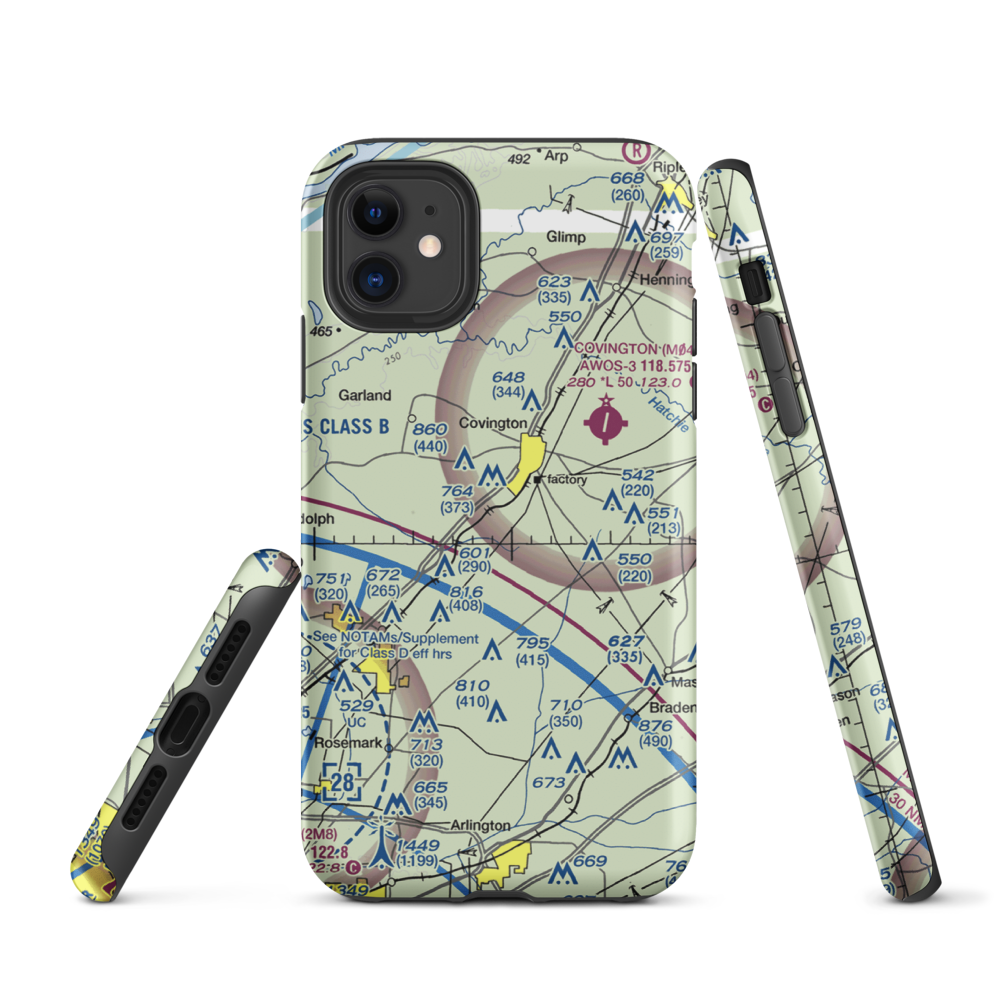 Bull Run Airport (8TN9) VFR Sectional  Tough iPhone Case iPhone 11 model shown