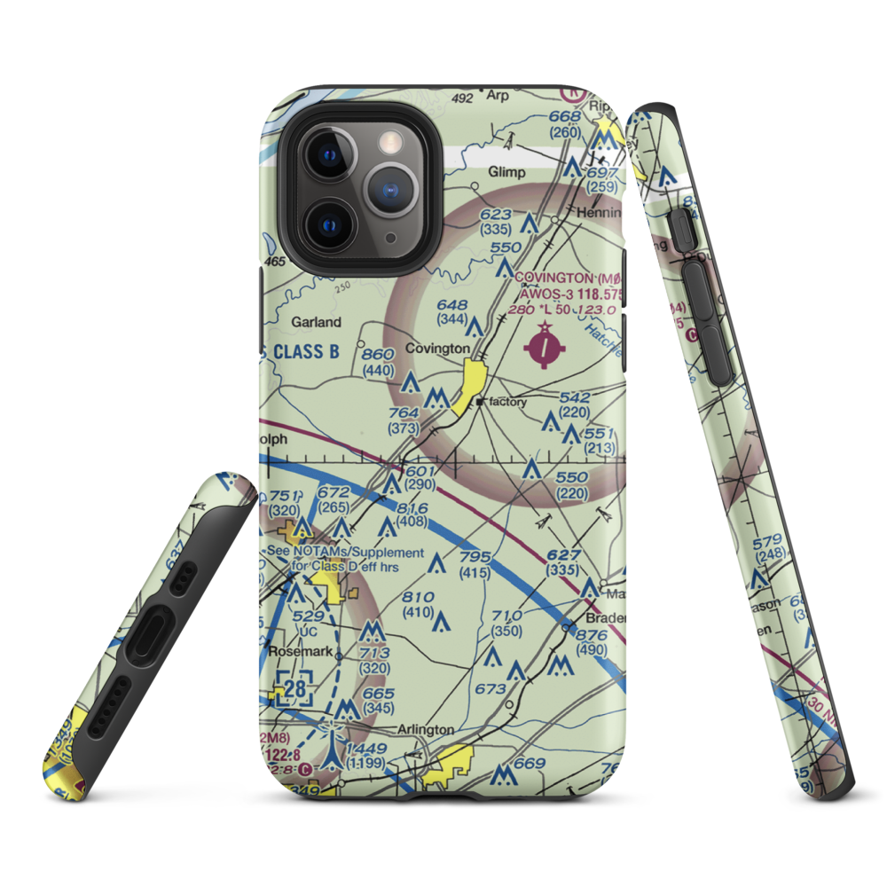 Bull Run Airport (8TN9) VFR Sectional  Tough iPhone Case iPhone 11 Pro model shown