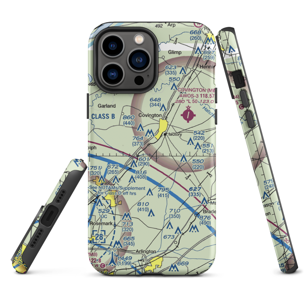 Bull Run Airport (8TN9) VFR Sectional  Tough iPhone Case iPhone 13 Pro Max model shown