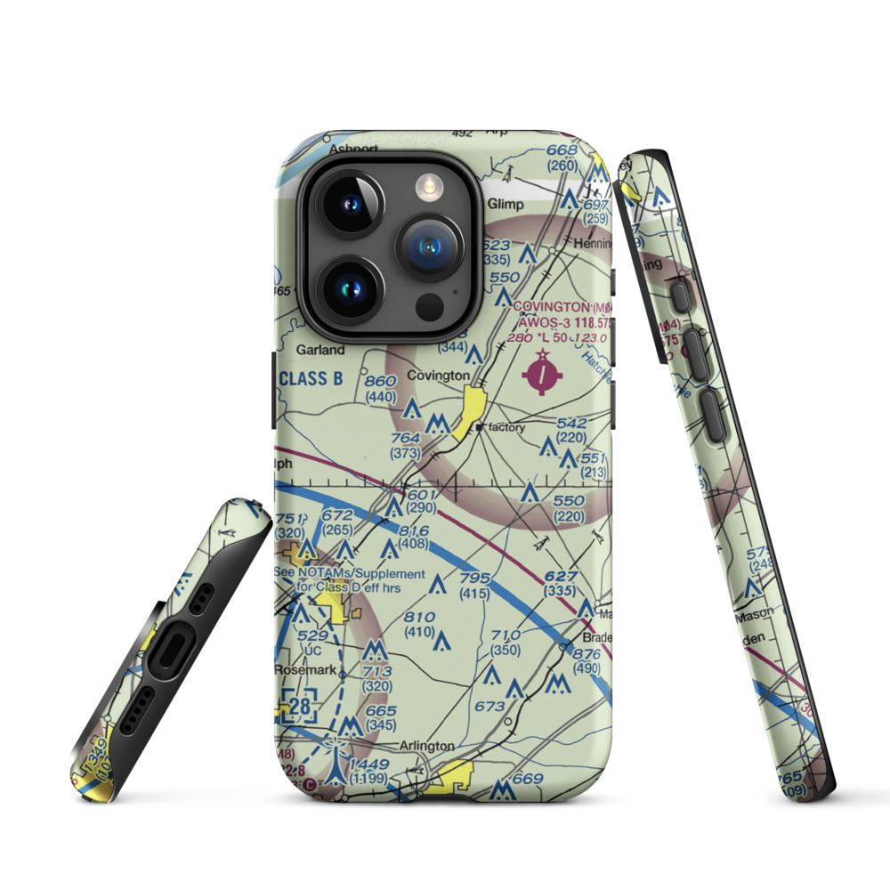 Bull Run Airport (8TN9) VFR Sectional  Tough iPhone Case iPhone 15 Pro model shown