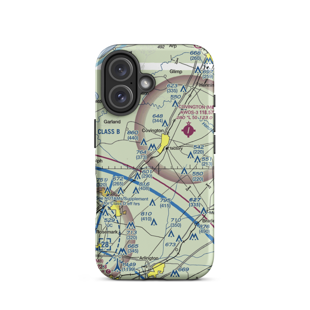 Bull Run Airport (8TN9) VFR Sectional  Tough iPhone Case iPhone 16 model shown