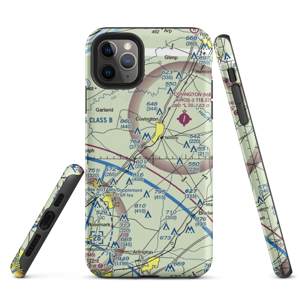 Bull Run Airport (8TN9) VFR Sectional  Tough iPhone Case iPhone 11 Pro Max model shown