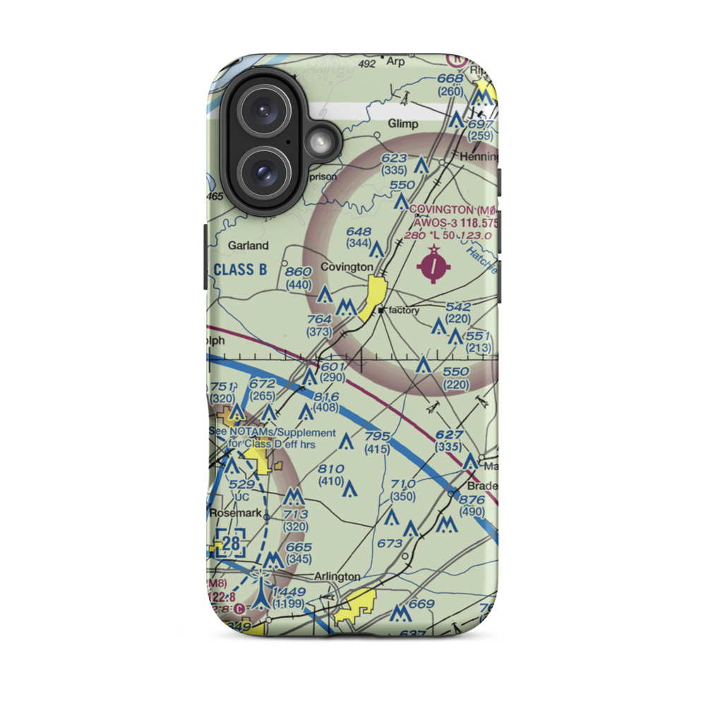 Bull Run Airport (8TN9) VFR Sectional  Tough iPhone Case iPhone 16 Plus model shown
