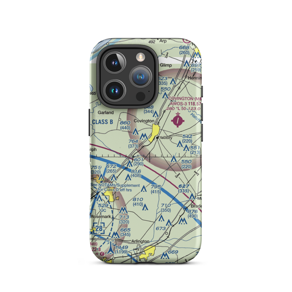 Bull Run Airport (8TN9) VFR Sectional  Tough iPhone Case iPhone 16 Pro model shown