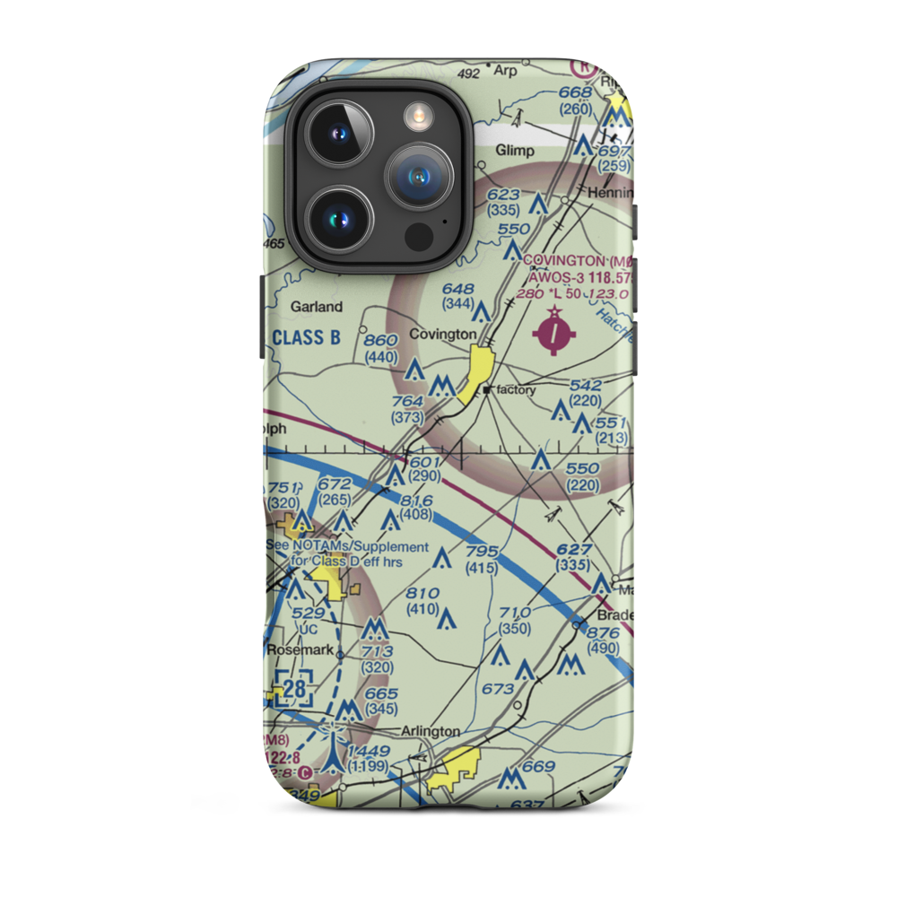 Bull Run Airport (8TN9) VFR Sectional  Tough iPhone Case iPhone 16 Pro Max model shown