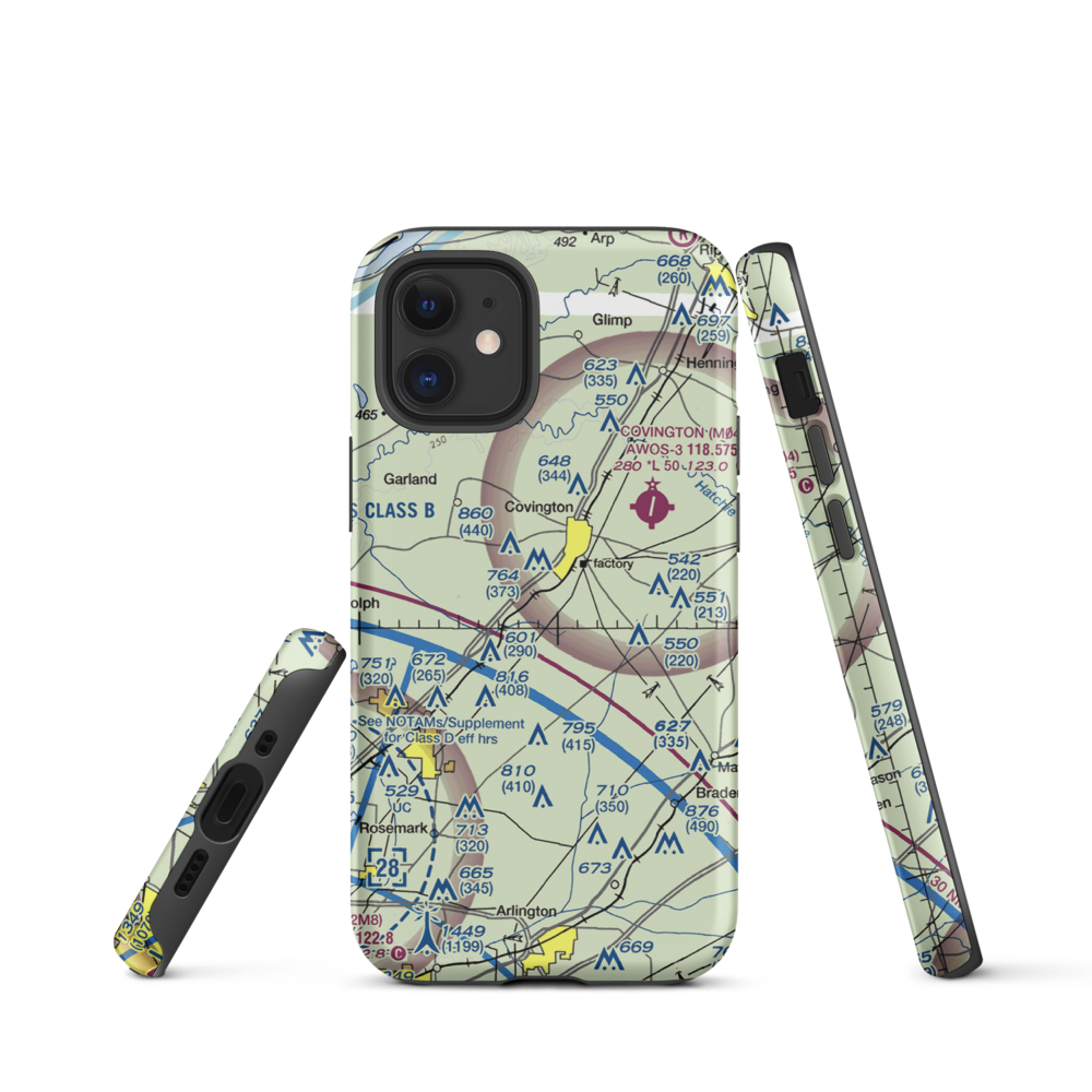 Bull Run Airport (8TN9) VFR Sectional  Tough iPhone Case iPhone 12 mini model shown