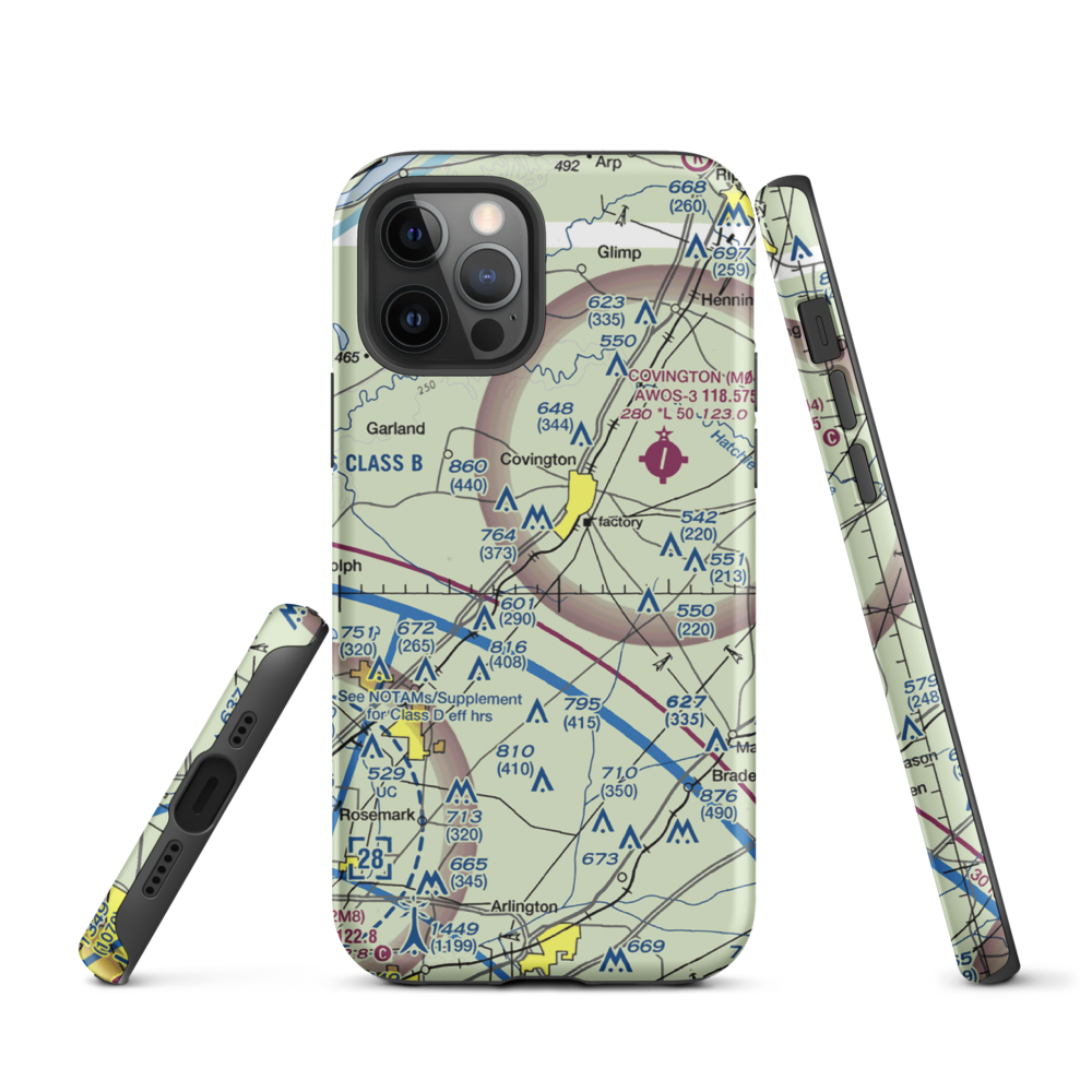 Bull Run Airport (8TN9) VFR Sectional  Tough iPhone Case iPhone 12 Pro model shown
